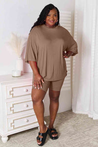 Thumbnail for Basic Bae Full Size Soft Rayon Three-Quarter Sleeve Top and Shorts Set - SIZES S THRU 3XL - 2 PCS. - T - 5 COLORS -