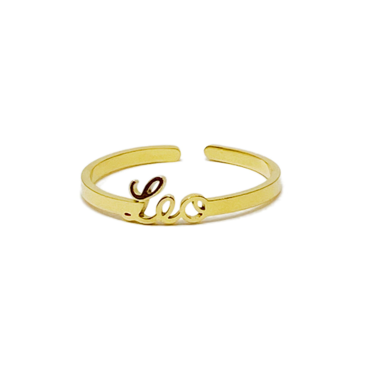 Ellison & Young - Scripted Zodiac Ring - 18K Gold plated - ALL 12 SIGNS / FIND YOURS! -