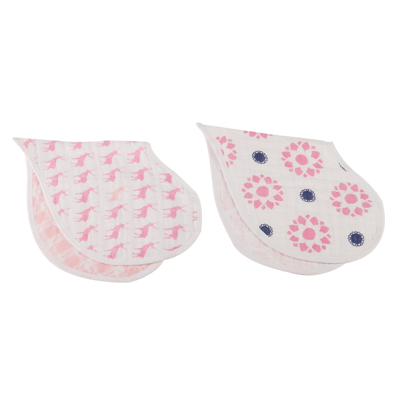 Newcastle - Pop of Pink Cotton Heart Bibs 2pk -