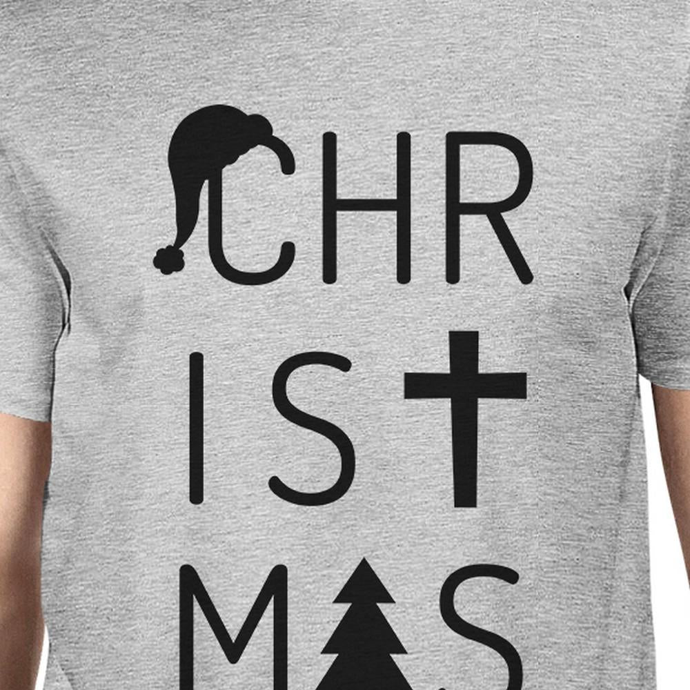 TSF - Christmas Letters Mens Grey Shirt - 1 COLOR -