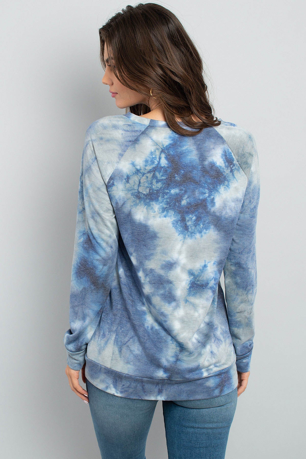 Riah Fashion - Tie Dye Long Sleeve Top With Kangaroo Pocket - 4 COLORS -