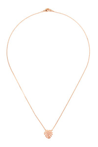 Thumbnail for Cast Fringe Leaf Pave Necklace - 3 FINISHES -