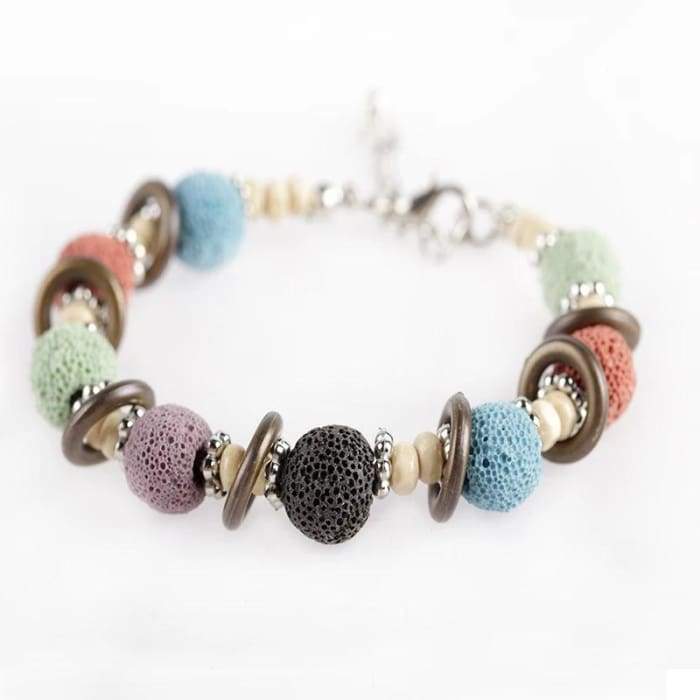 Multi Color Lava Stone Bracelet 2 -