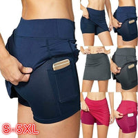 Thumbnail for Women's Basic Two-Piece Leggings - up to 5XL - Pocket Shorts - 6 COLORS -