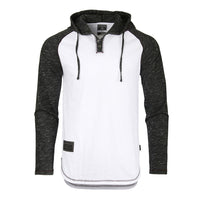 Thumbnail for Long Sleeve Raglan Henley Round Bottom Hood T-Shirts - 1 COLOR