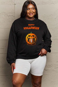 Thumbnail for Simply Love Full Size HAPPY HALLOWEEN Graphic Sweatshirt - S THRU 3X - T - 6 COLORS -