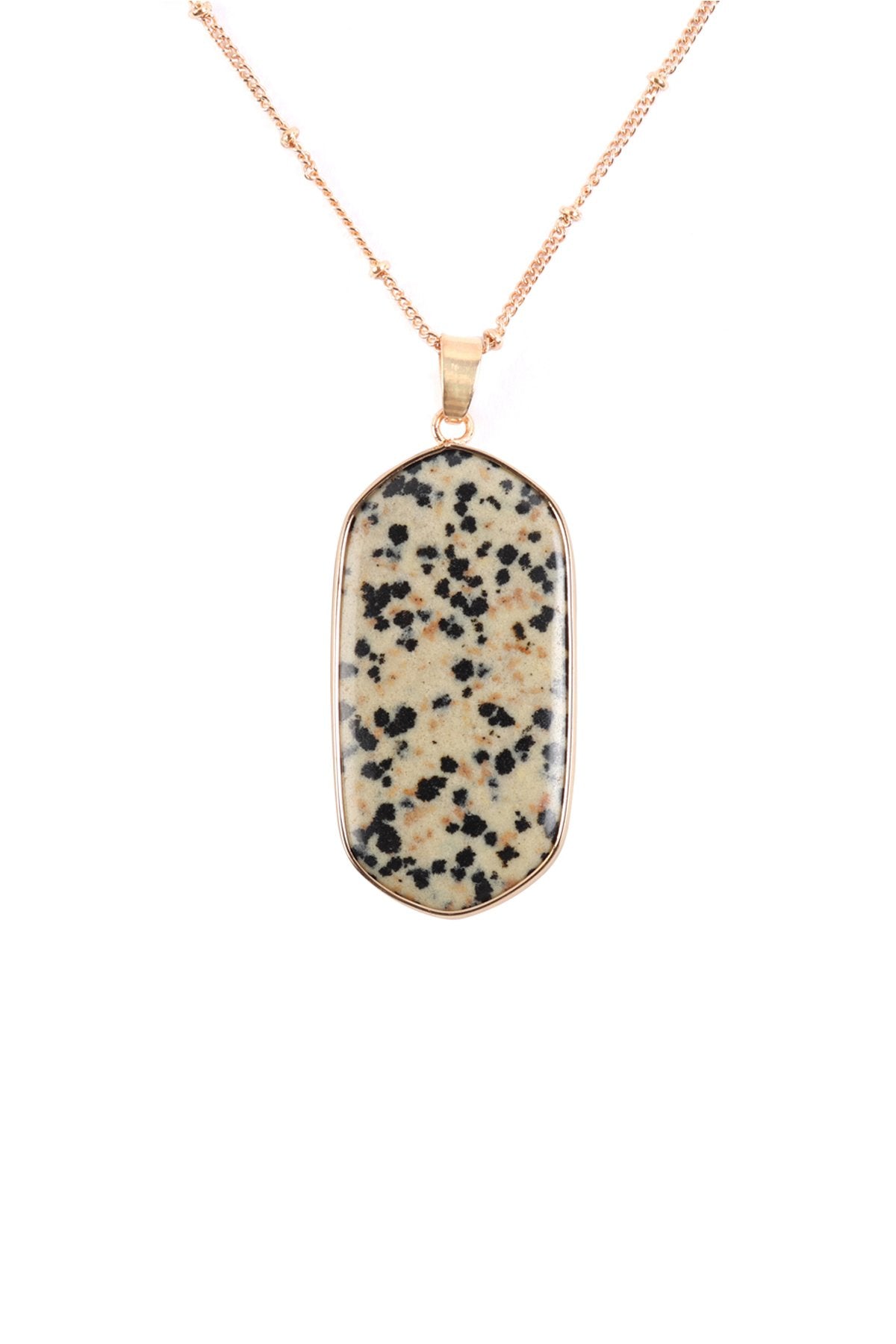 Stone Pendant Charm Necklace - 8 COLORS -