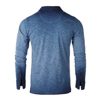 Thumbnail for Mens Long Sleeve Oil Wash Vintage Henley Button Cuffs Pocket Polo T-Shirt - 1 COLOR