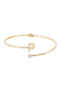 Thumbnail for Initial Bangle Gold P -