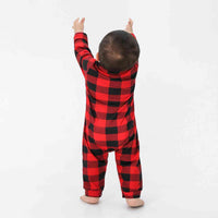 Thumbnail for BABY Plaid Collared Neck Long Sleeve Jumpsuit - T -