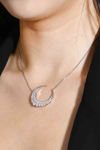 Thumbnail for 1.8 Carat Moissanite Crescent Moon Shape Pendant Necklace