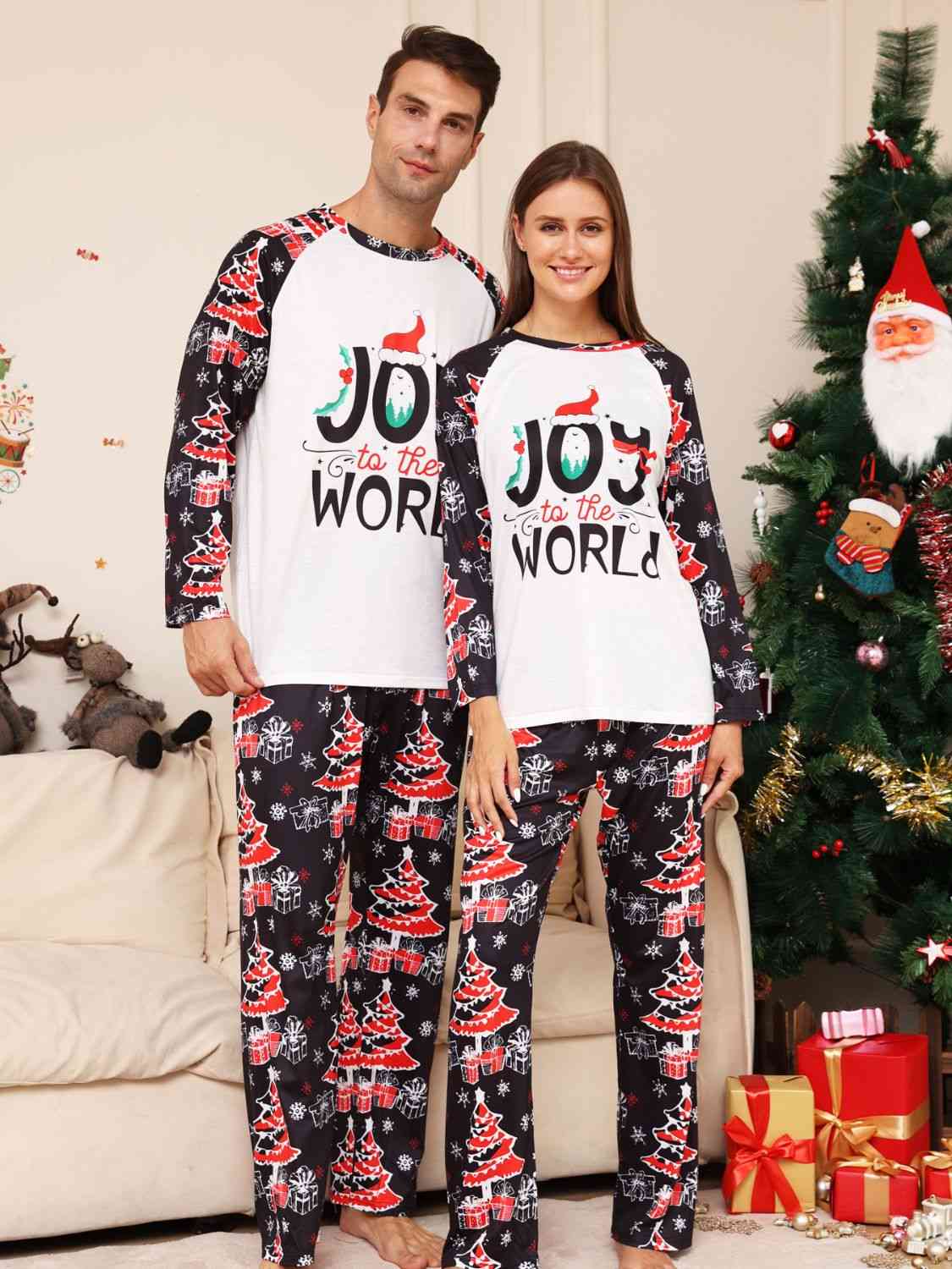 MEN Full Size JOY TO THE WORLD Graphic Two-Piece Set - T -