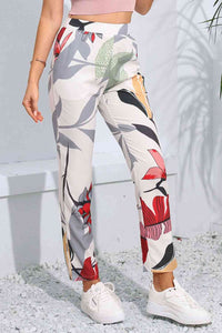 Thumbnail for Floral Print Cropped Pants with Pockets - T - 1 COLOR -