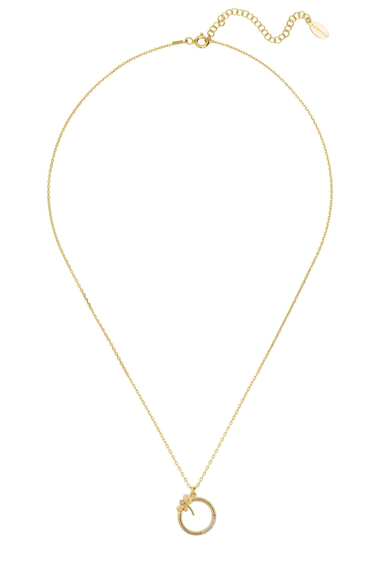 LATELITA - Dragonfly Halo Necklace Gold -