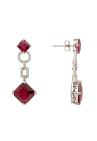 Thumbnail for LATELITA - Noor Ruby Drop Earrings Silver -