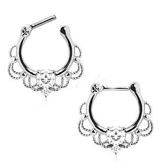 316L Stainless Steel Made for Royalty Ornate Septum Clicker -