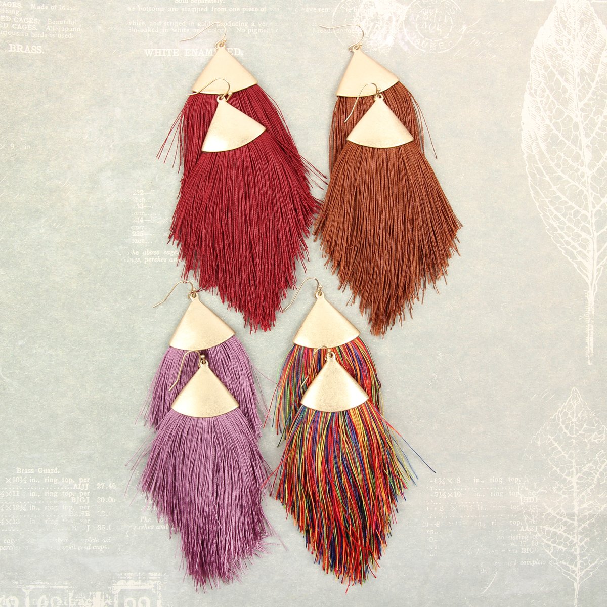 Oversized Tassel Drop Earrings - 18 COLORS -