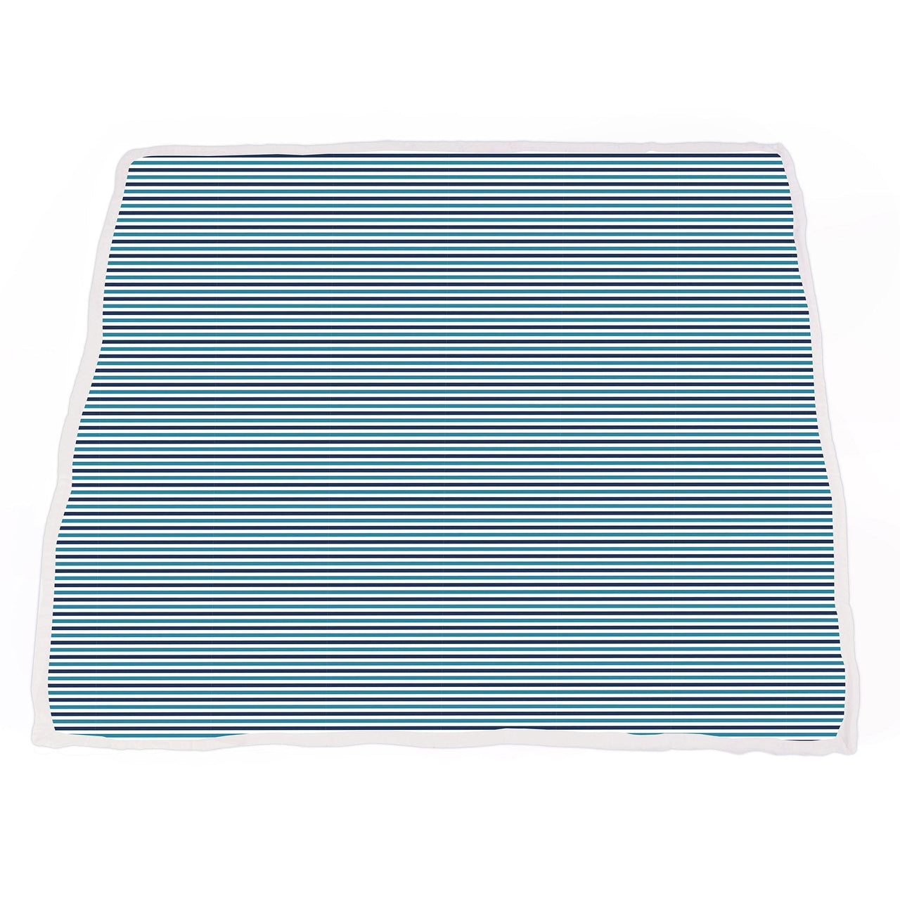 Vintage Steam Trains and Blue Stripe Bamboo Muslin Newcastle Blanket -