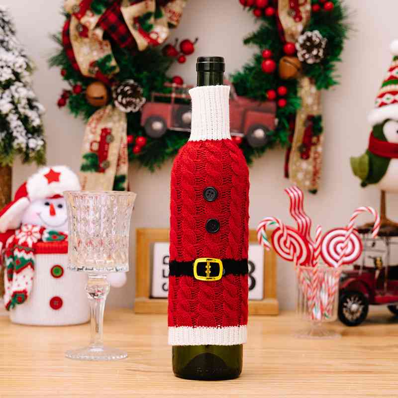 2-Piece Cable-Knit Wine Bottle Covers - 10.6" - [5-10 DAY DELIVERY] - 2 PCS. - T -