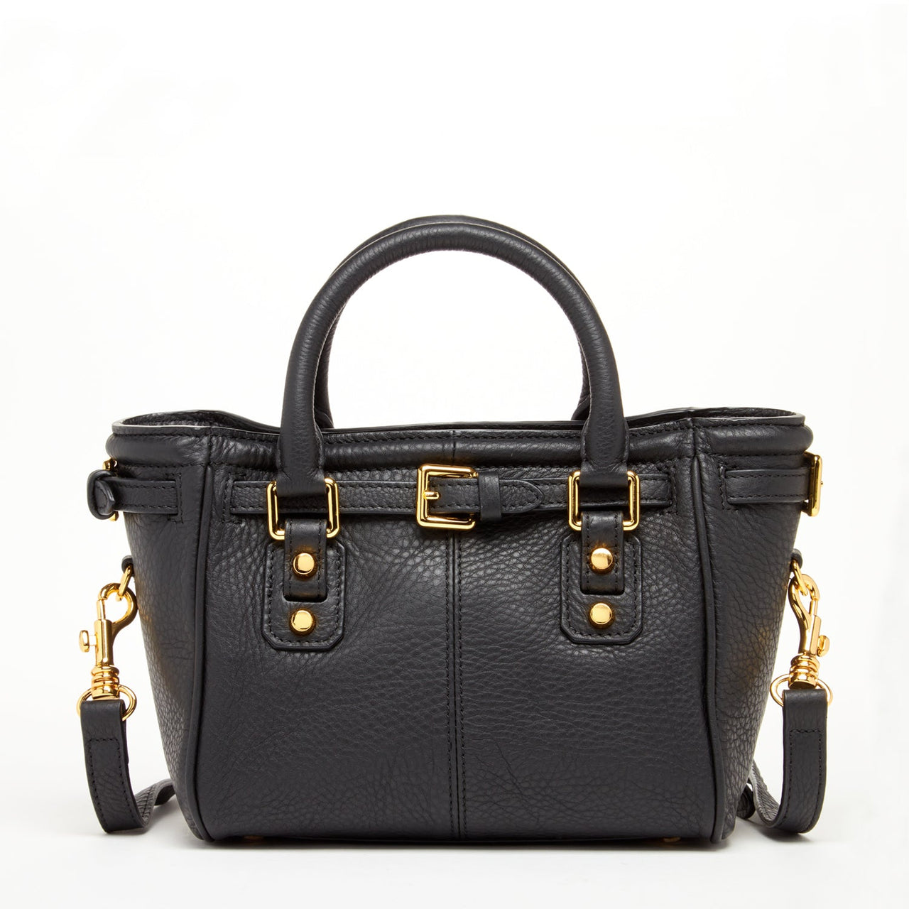 Emma Leather Satchel Bag Black -