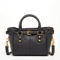 Thumbnail for Emma Leather Satchel Bag Black -