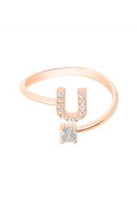 Thumbnail for Initial Ring Rosegold U -