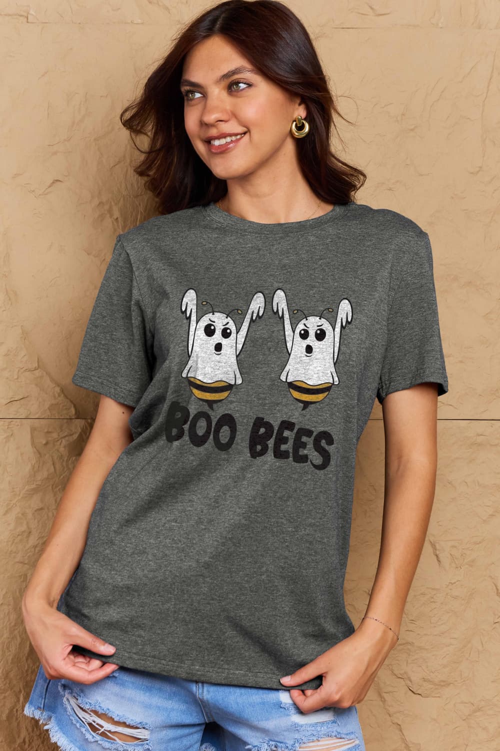 Simply Love Full Size BOO BEES Graphic Cotton T-Shirt - T - 3 COLORS -