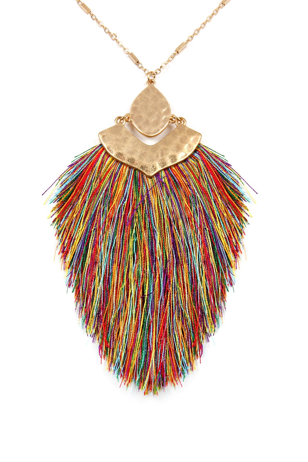 Arrow Shaped Tassel Pendant Linked Necklace - 10 COLORS -