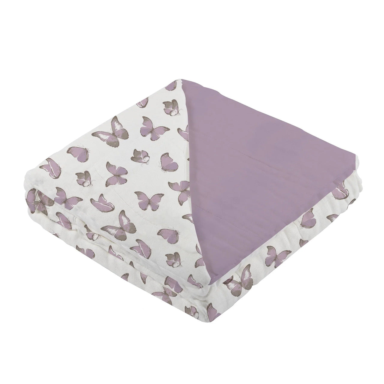 Newcastle - Winsome Butterflies and Orchid Lavender Cotton Newcastle Blanket -