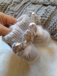 Thumbnail for Baby Bubble - Booties With Bunny Ears and Pompoms - 1 COLOR -