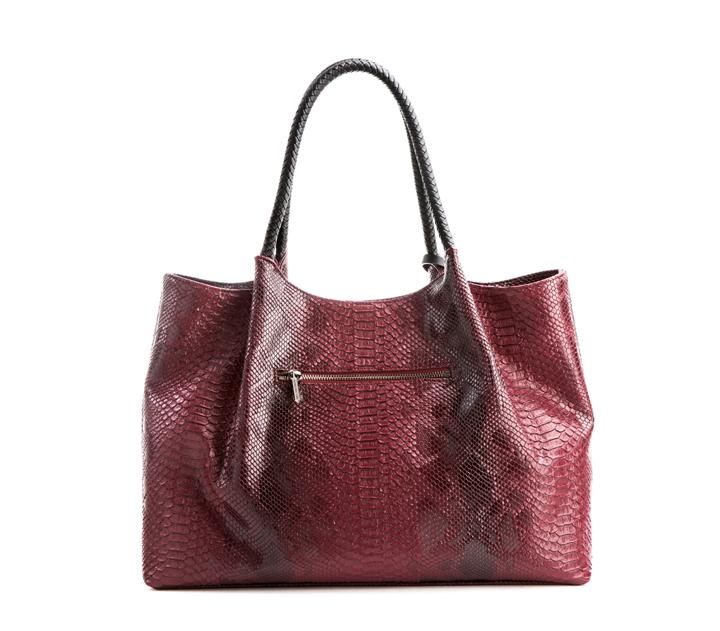 GUNAS NEW YORK - Naomi - Snake Red Vegan Leather Tote Bag - 1 COLOR -