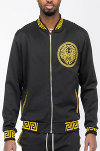 Thumbnail for Lion Head Embroidered Track Jacket - 4 COLORS -