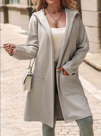 Thumbnail for Geometric Hooded Coat with Pockets - T - 1 COLOR -