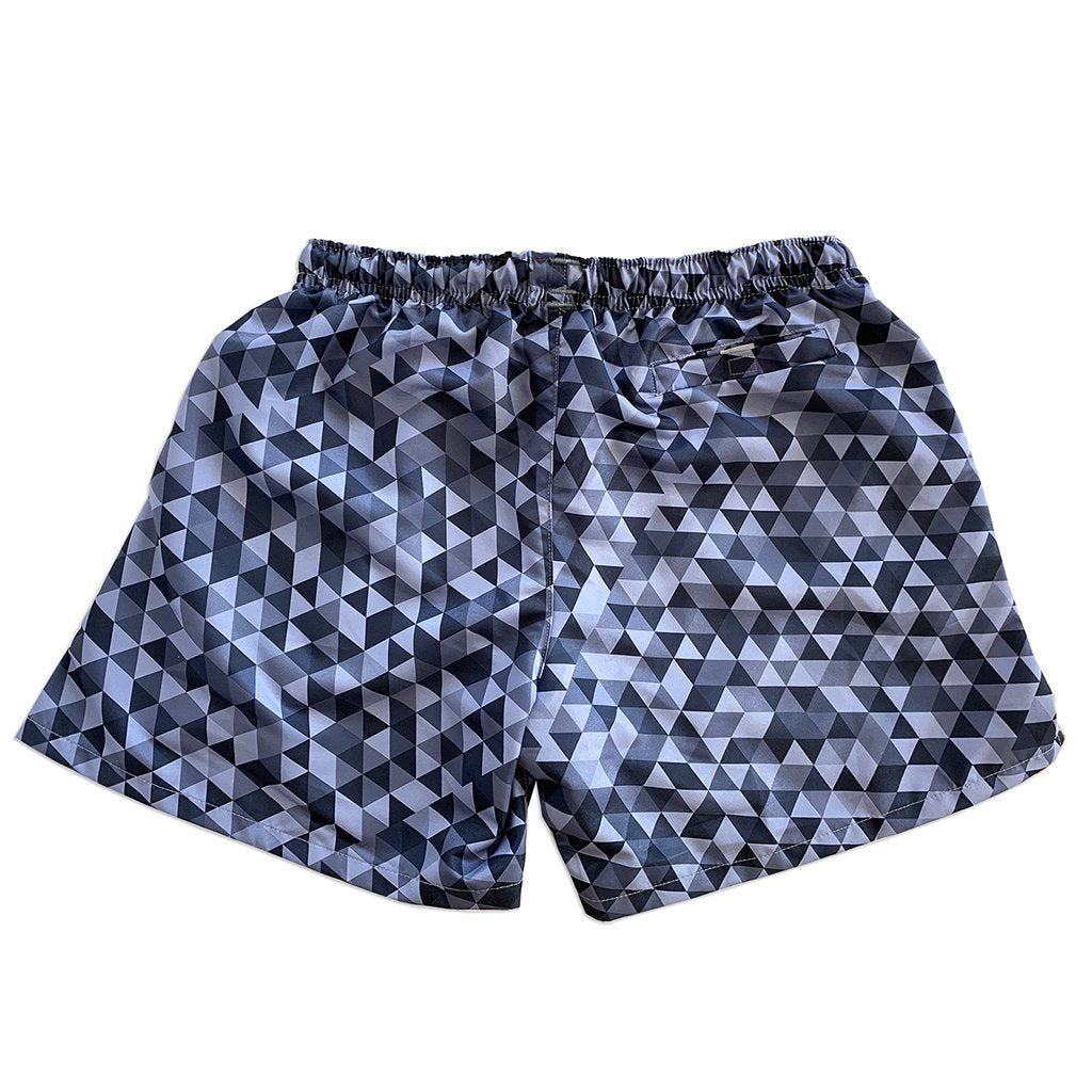 LaPalma Eco-Beachwear Classic Geometrical Gray Sustainable Swim Trunks Made From Upcycled PET Bottles - 1 COLOR -