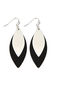 Thumbnail for Satin Metal Wood Earrings - 4 COLORS -