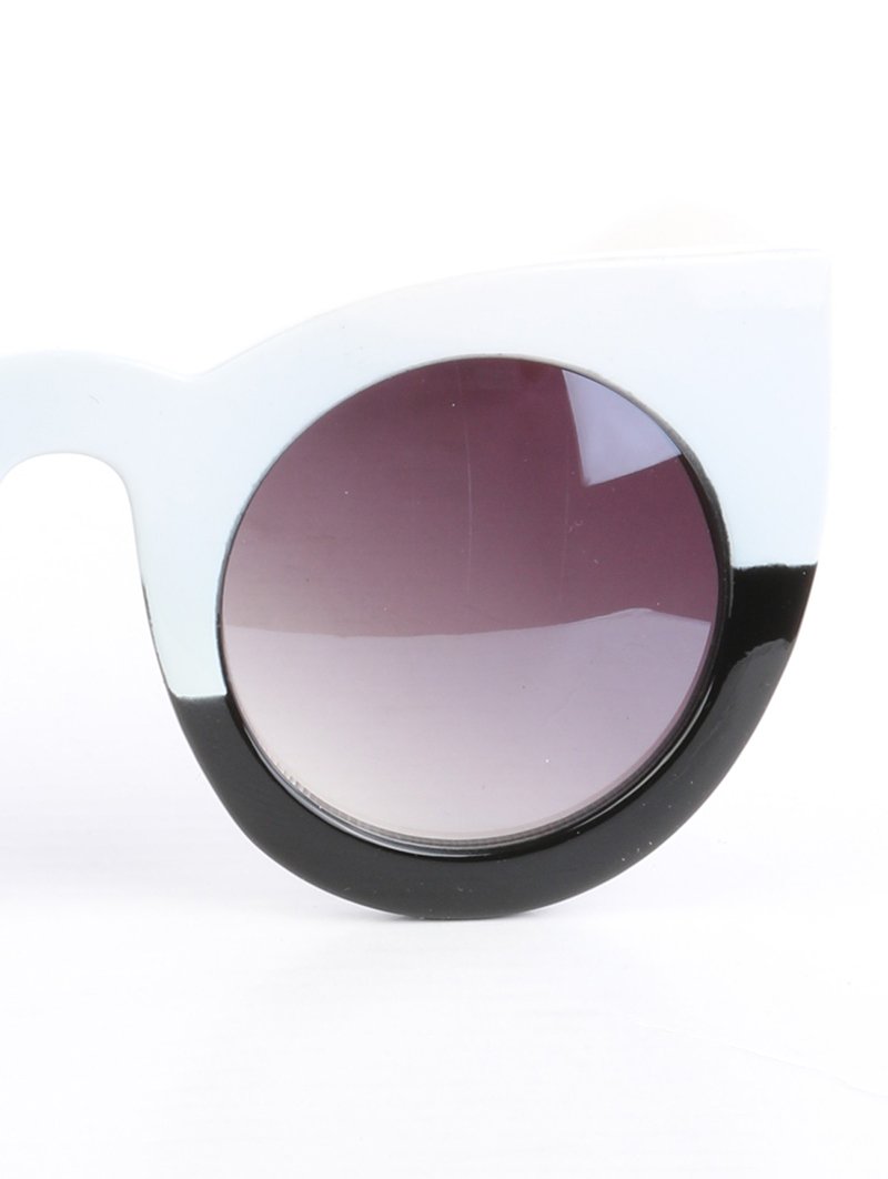 Trendy Colorblock Cateyes Sunglasses - 1 COLOR -