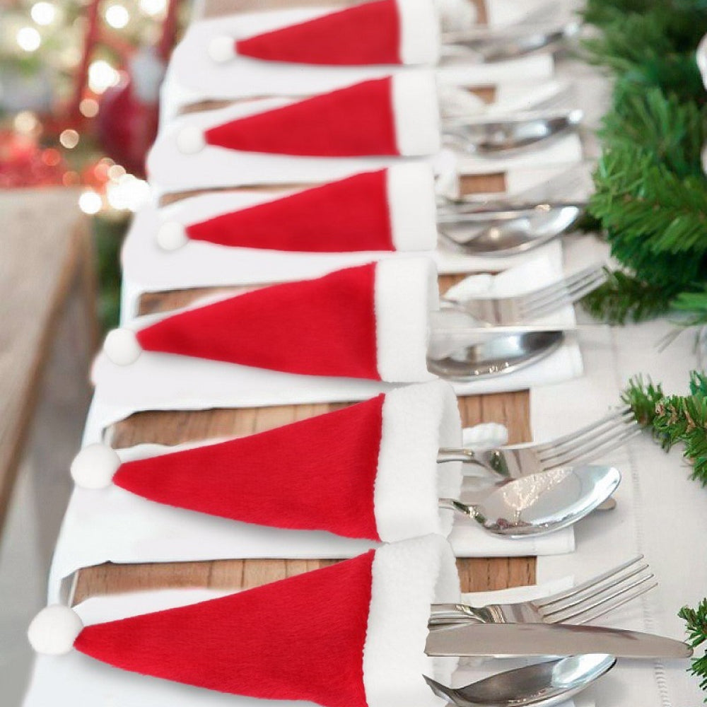 20-Piece Christmas Hat Cutlery Holders - 4.7" - 20 PCS. - [5-10 DAY DELIVERY] - T - 1 COLOR -