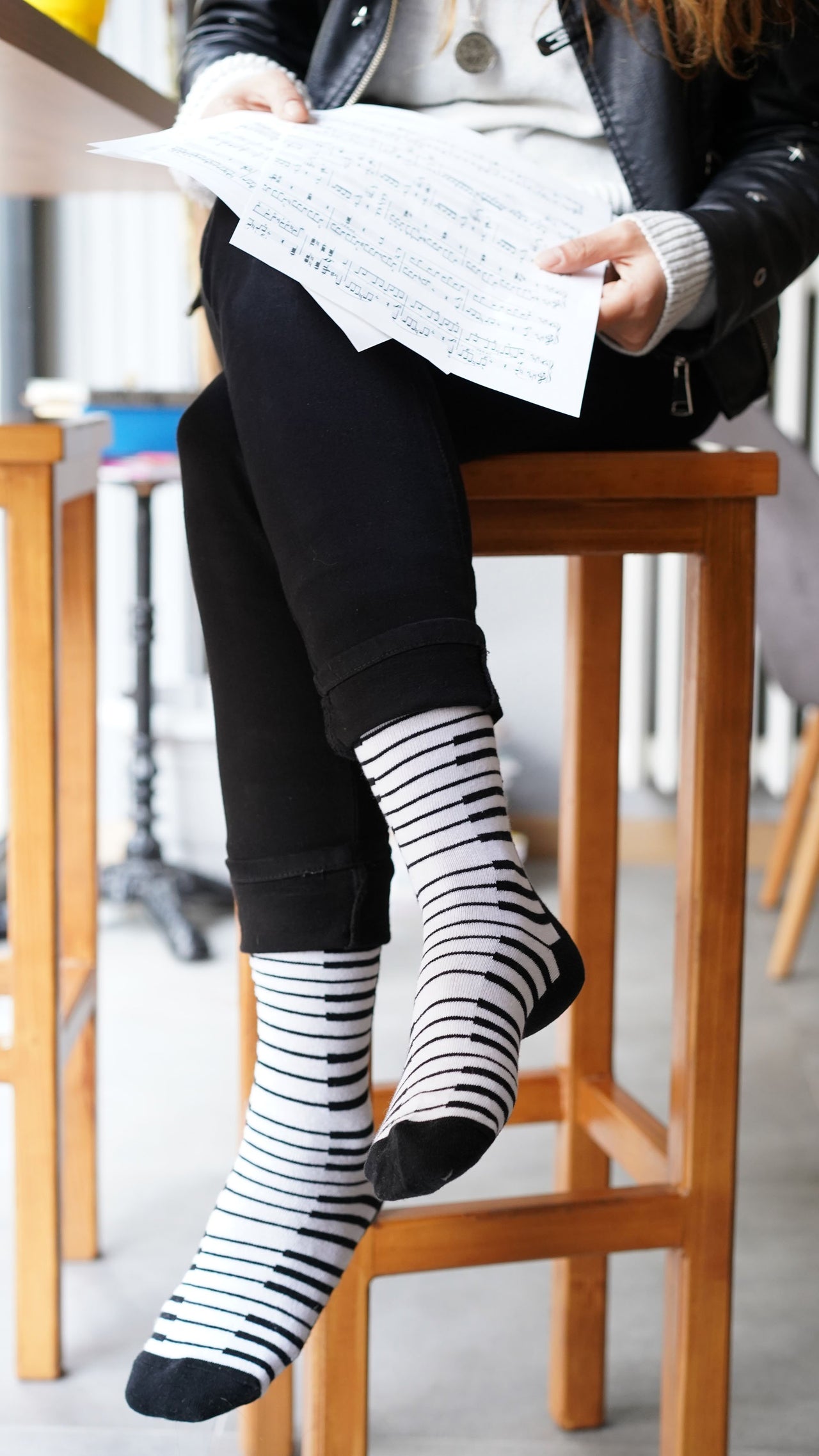 Women's Piano Socks -1 COLOR -