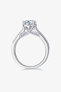 Thumbnail for Adored 1 Carat Moissanite 925 Sterling Silver Side Stone Ring