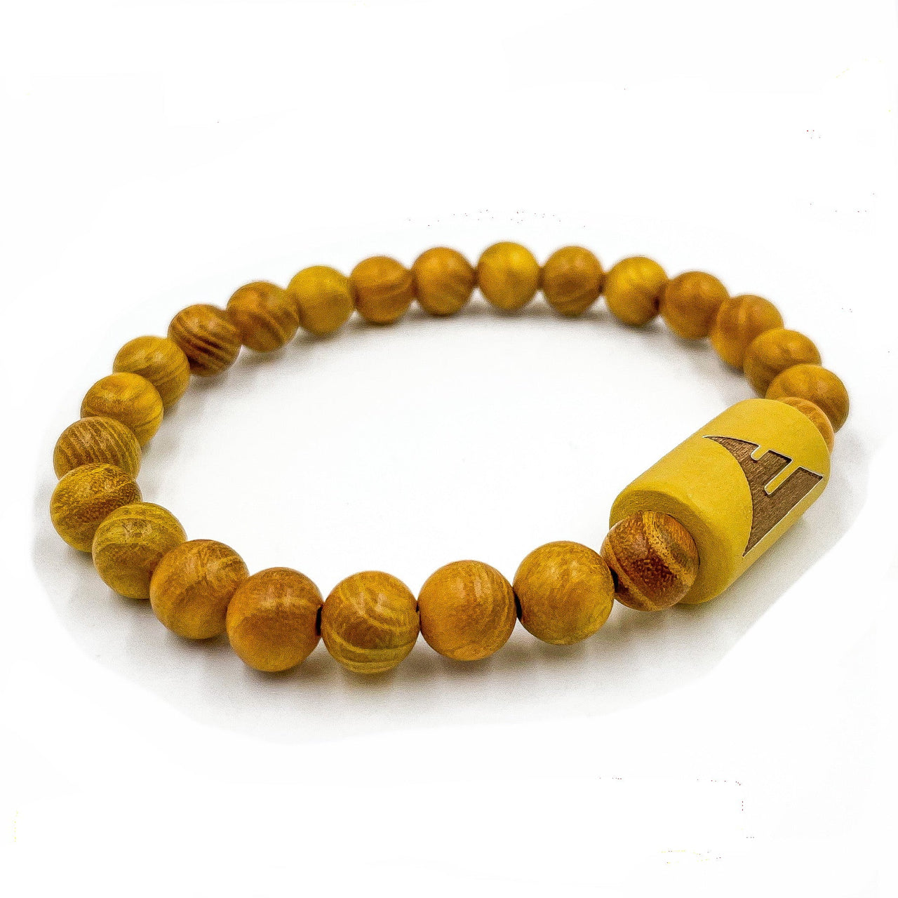 Solid - Yellow Sandalwood Mala Beaded Bracelet -