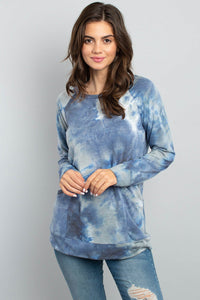 Thumbnail for Riah Fashion - Tie Dye Long Sleeve Top With Kangaroo Pocket - 4 COLORS -