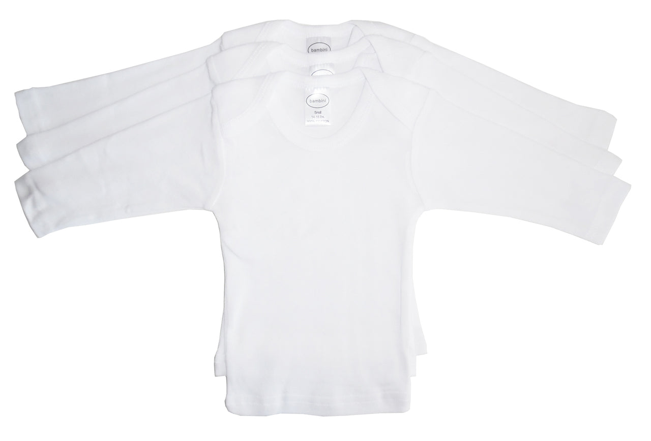 Bambini Long Sleeve White Lap T-Shirt - 3 PACK - 1 COLOR -