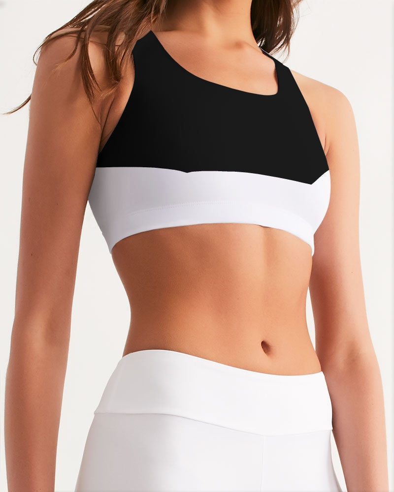 Chaluisant - Graphic Chess Black & White Women's Seamless Sports Bra -