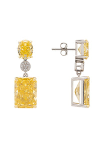 Thumbnail for LATELITA - Constance Drop Earrings Silver Lemon Topaz -