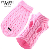 Thumbnail for (Extra Warm) Dog and Cat Cable Knit Sweater - Pink -