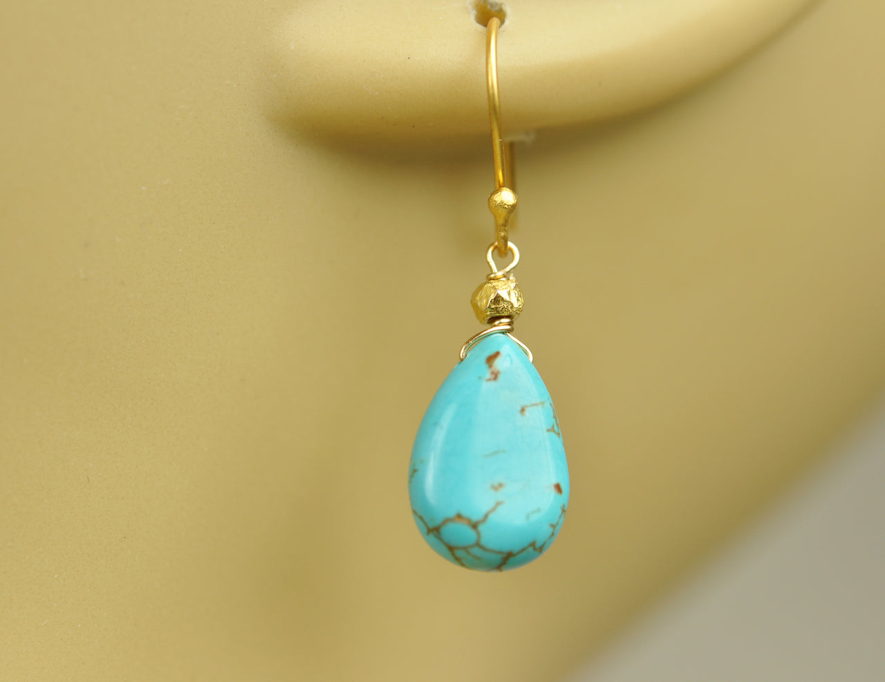 Gena Myint - Turquoise Tear Drop Earrings -