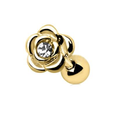 Gold Diamond Rose Cartilage Earring Cartilage Piercing Jewelry -