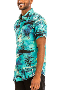 Thumbnail for WEIV - Digital Print Hawaiian Short Sleeve Shirt -