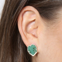 Thumbnail for Metal Druzy Palm Leaf Post Earrings - 5 COLORS -