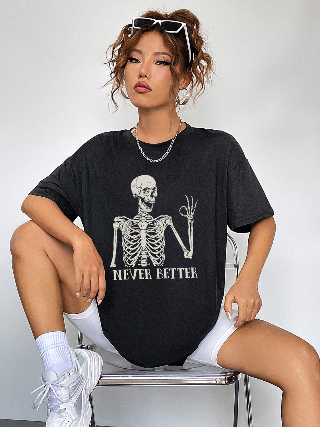 Round Neck Short Sleeve - "Never Better" - Graphic T-Shirt - T - 3 COLORS -